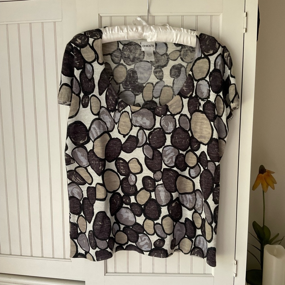 Chico’s Short Sleeve “Pebbles” Top,
